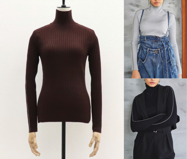 VERSEAU（ヴェルソー）ブラウンのタートルネックニット