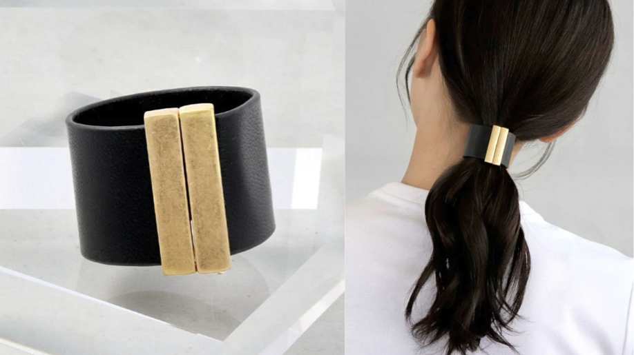 OSEWAYA（お世話や）ブラックxゴールドのヘアカフ