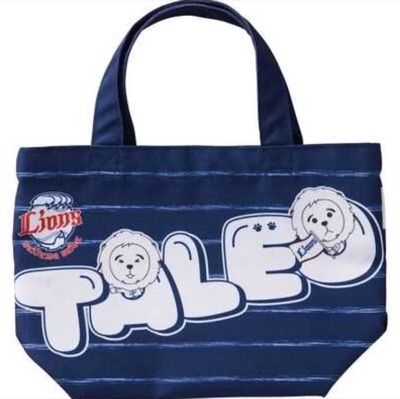 埼玉西武ライオンズネイビーのボーダーロゴバッグ