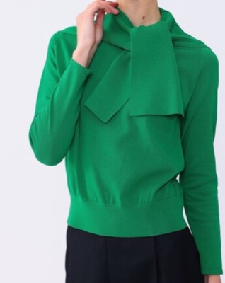 EFFE BEAMS（エッフェ ビームス）グリーンのリボンタイニット