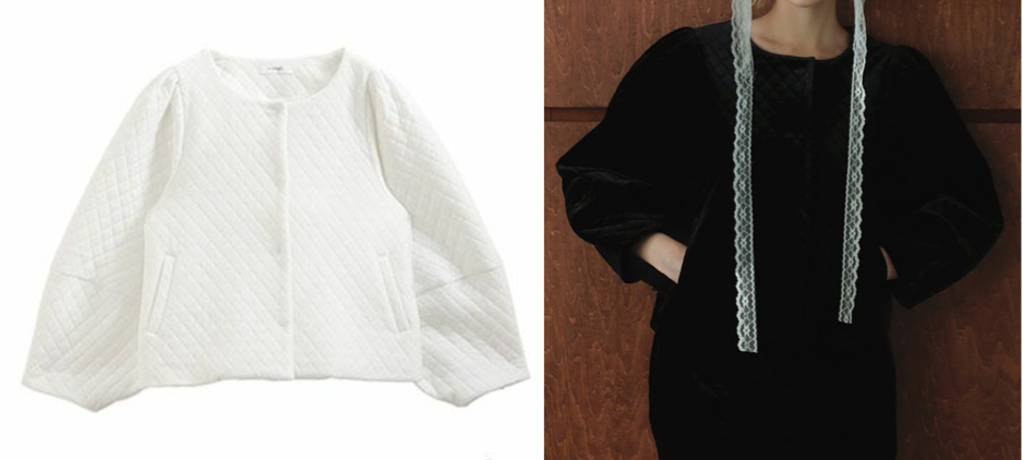 MERAKI（メラキ）ホワイトのキルティングジャケット