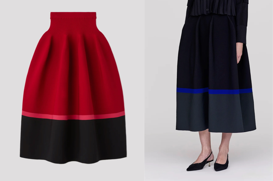 CFCL（シーエフシーエル）ブラックxレッドのスカート