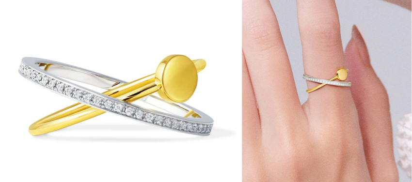 AHKAH（アーカー）シルバーxゴールドのリング