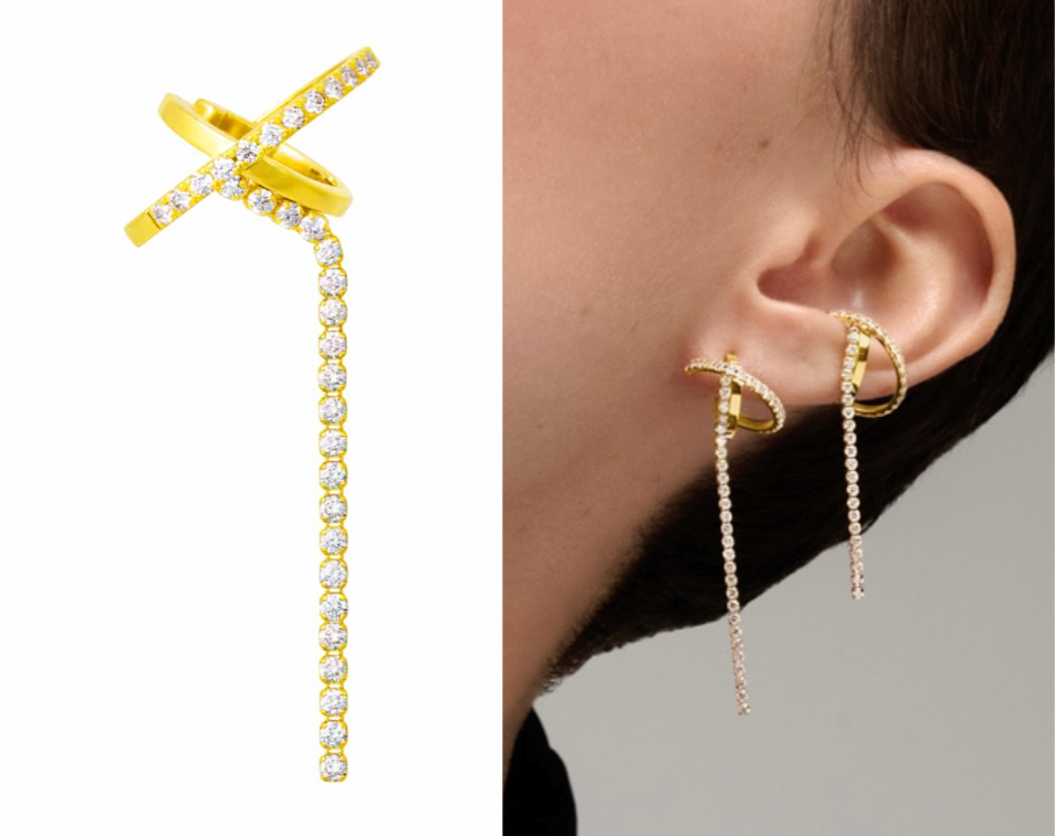 AHKAH（アーカー）ゴールドのシャンデリアイヤーカフ