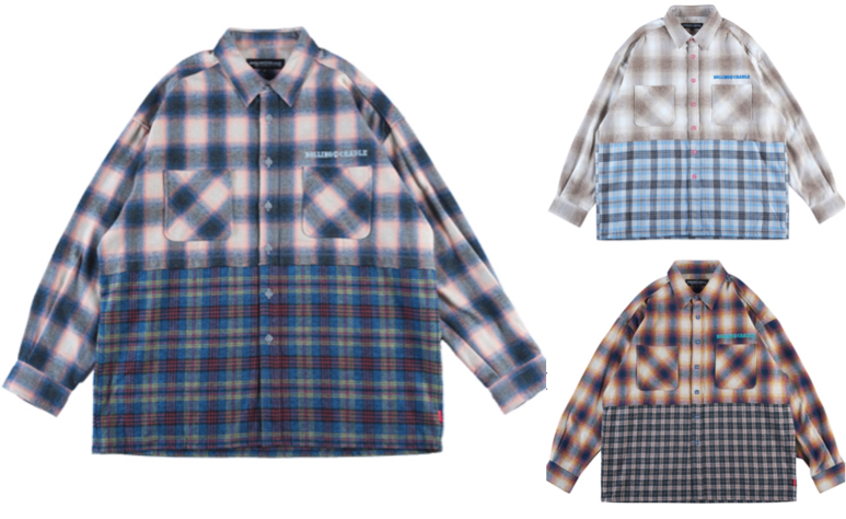 ROLLING CRADLE(ローリングクレイドル)ピンク系のチェック柄シャツ