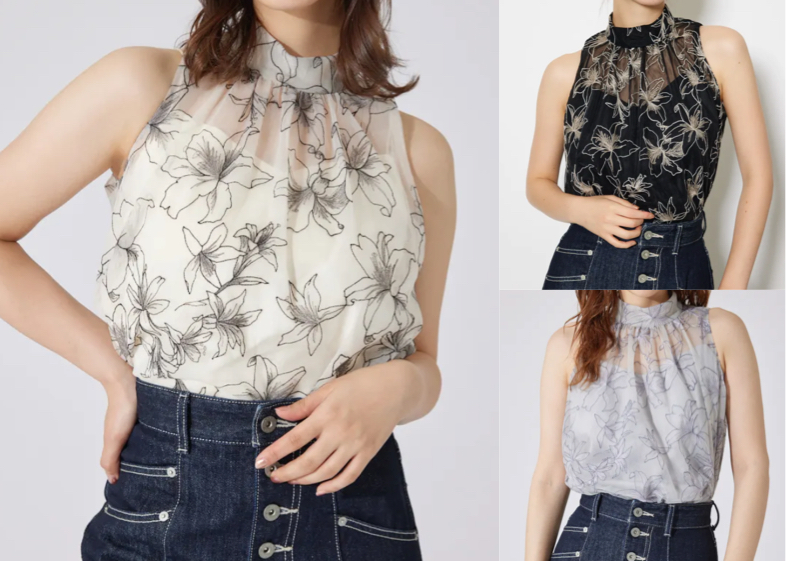 rienda(リエンダ)ホワイトのチュールブラウス