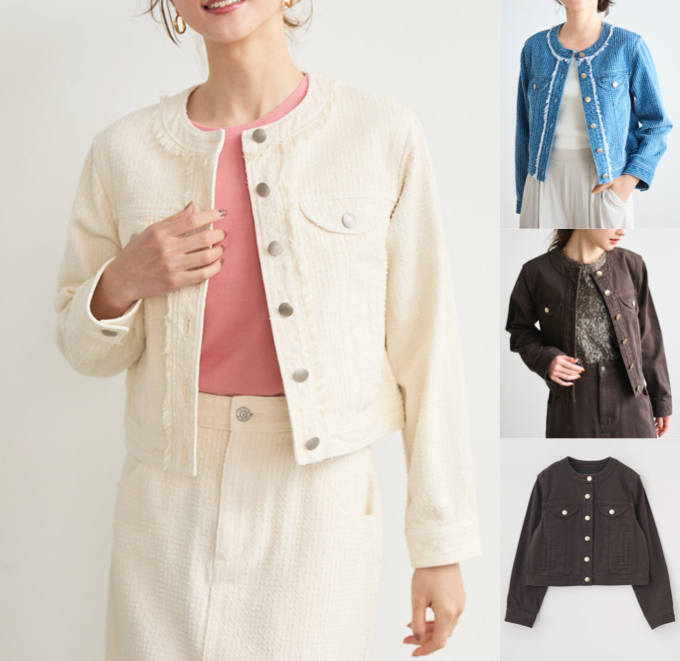 lounieホワイトのデニムジャケット