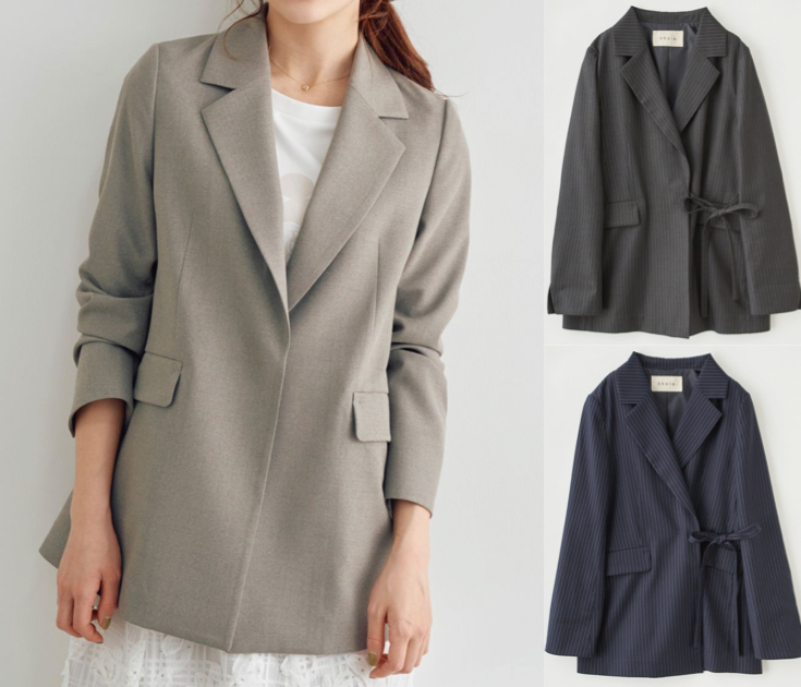 Stola.（ストラ）グレージュのテーラードジャケット