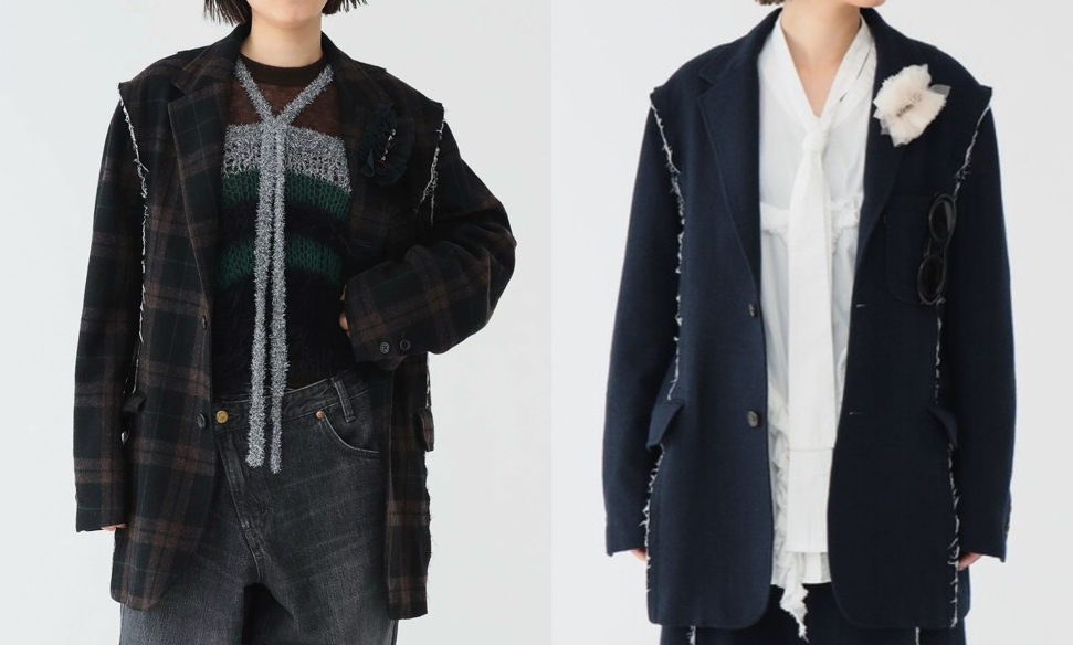 maturely（マチュアリー）ブラウンのチェック柄ジャケット