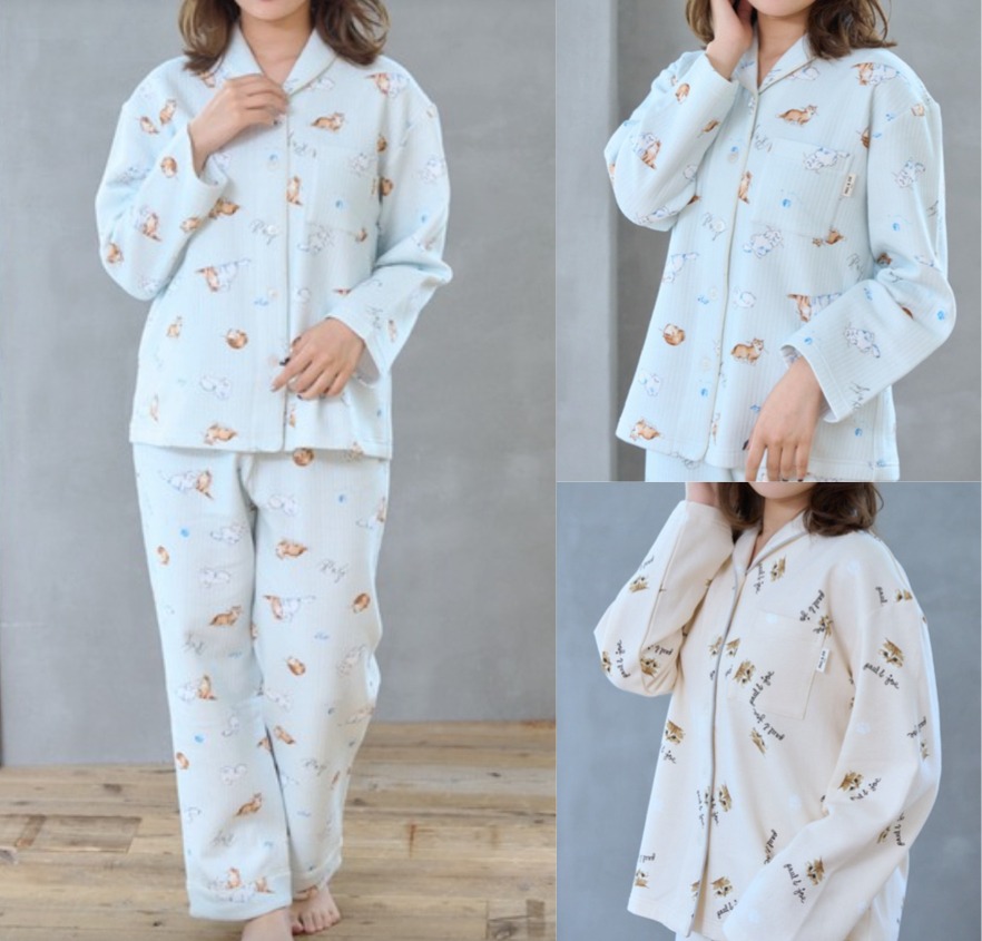 PAUL&JOE(ポールアンドジョー)ライトブルーの総柄パジャマ