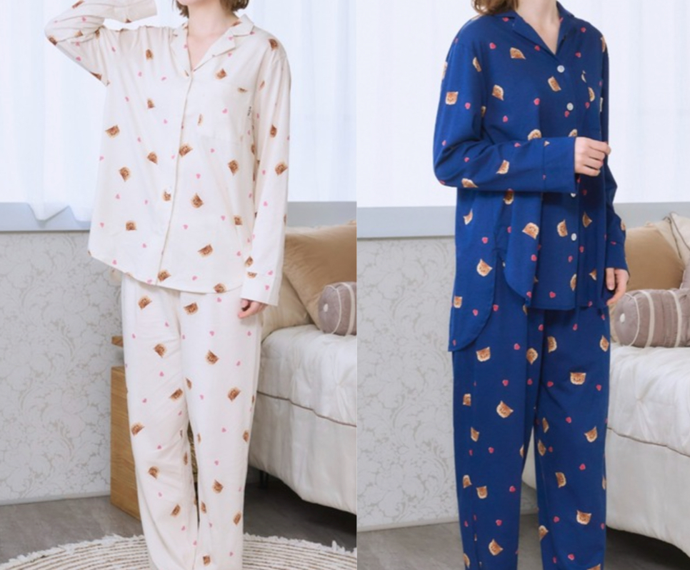 PAUL&JOE(ポールアンドジョー)アイボリーのハート柄パジャマ / ルームウェア