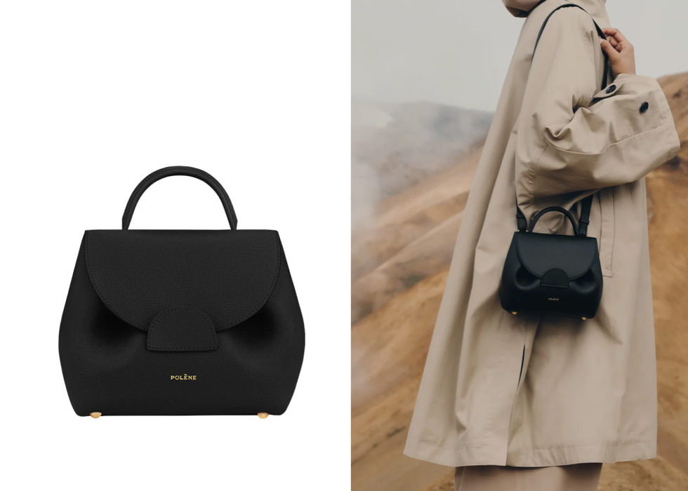 POLENEブラックのショルダーバッグ