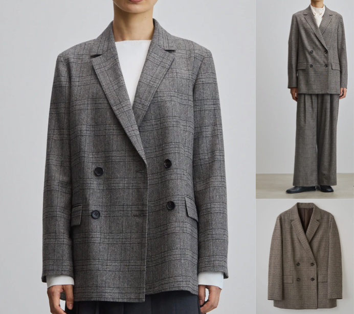 soeju(ソージュ)グレーのチェックジャケット