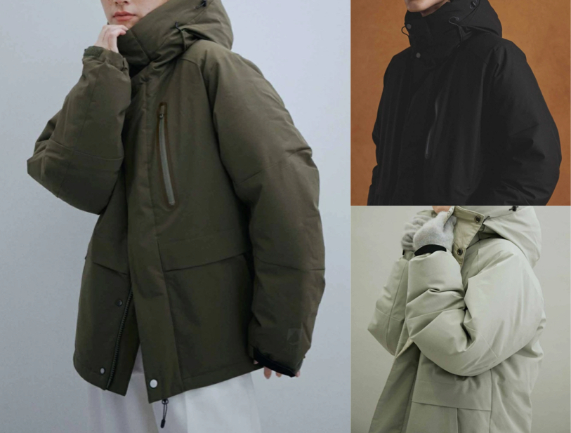 ADAM ET ROPE'（アダムエロペ）カーキのダウンジャケット