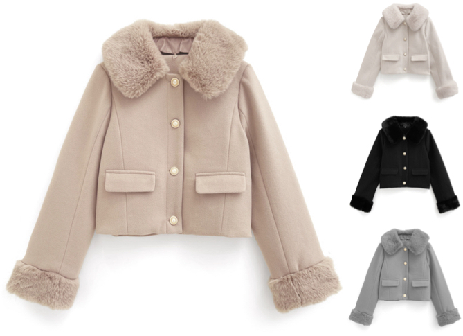 GRL（グレイル）ピンク系のファーショート丈コート