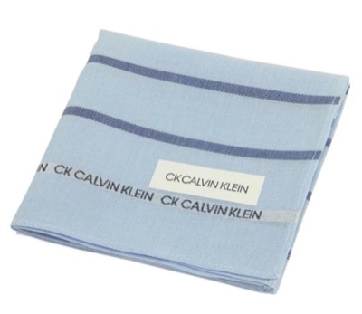 Calvin Klein（カルバンクライン）ライトブルーのストライプ柄ハンカチ