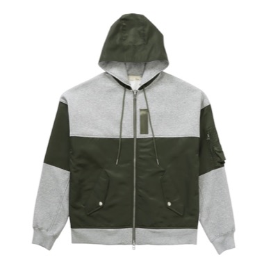 Re:room(リルーム)カーキxグレーのフーディージャケット