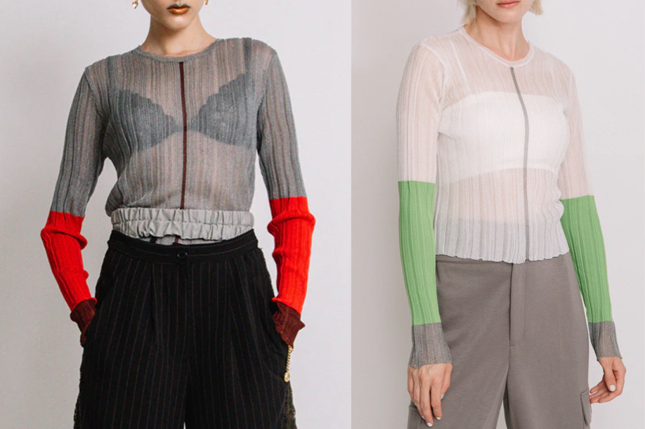 aulaaila（アウラアイラ）グレーの配色カットソー