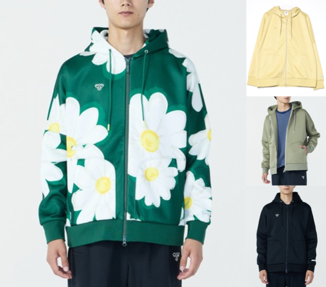 hummel グリーンのフラワー柄パーカー