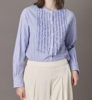 DRESSTERIOR（ドレステリア）ブルーのフロントフリルブラウス