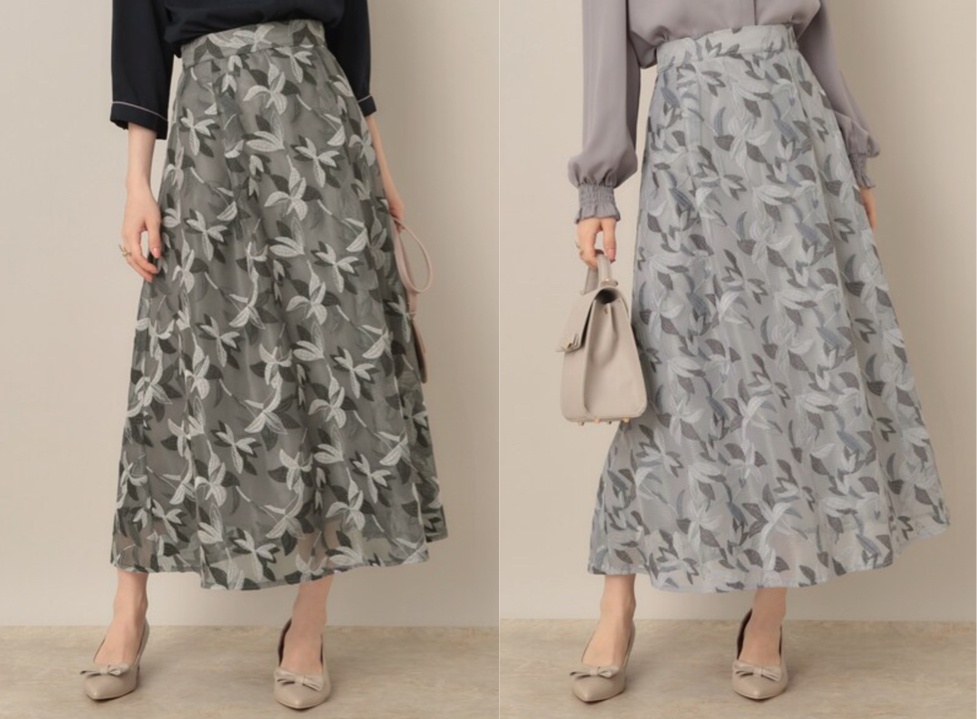 Couture brooch（クチュールブローチ）ブルー系のメッシュスカート