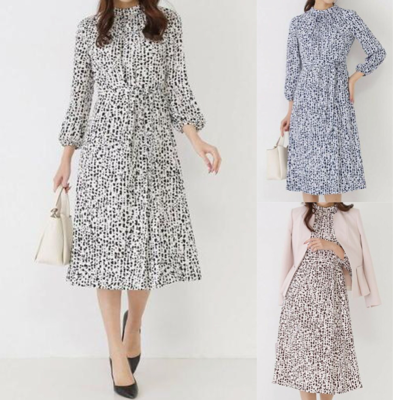 COUP DE CHANCE（クードシャンス）ホワイトxブラックの幾何柄ワンピース