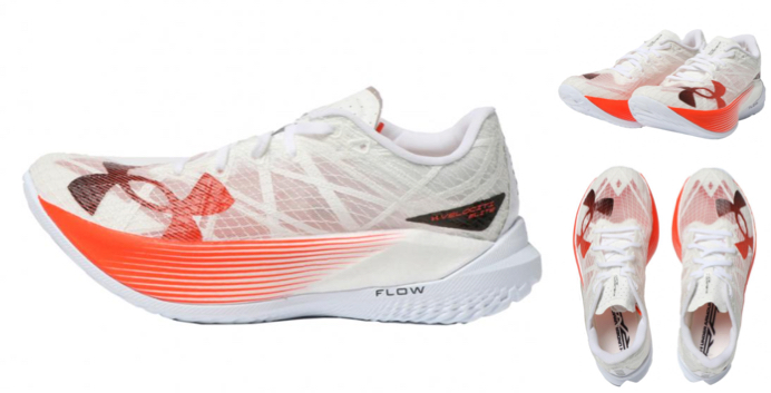 UNDER ARMOUR（アンダーアーマー）ホワイトxオレンジのランニングシューズ