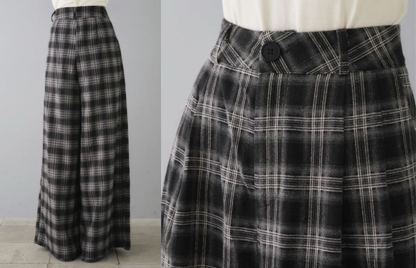 ESICA チェックワイドパンツ