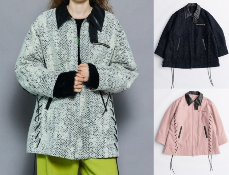 MAISON SPECIAL(メゾンスペシャル)
ライトグレーのレースアップジャケット