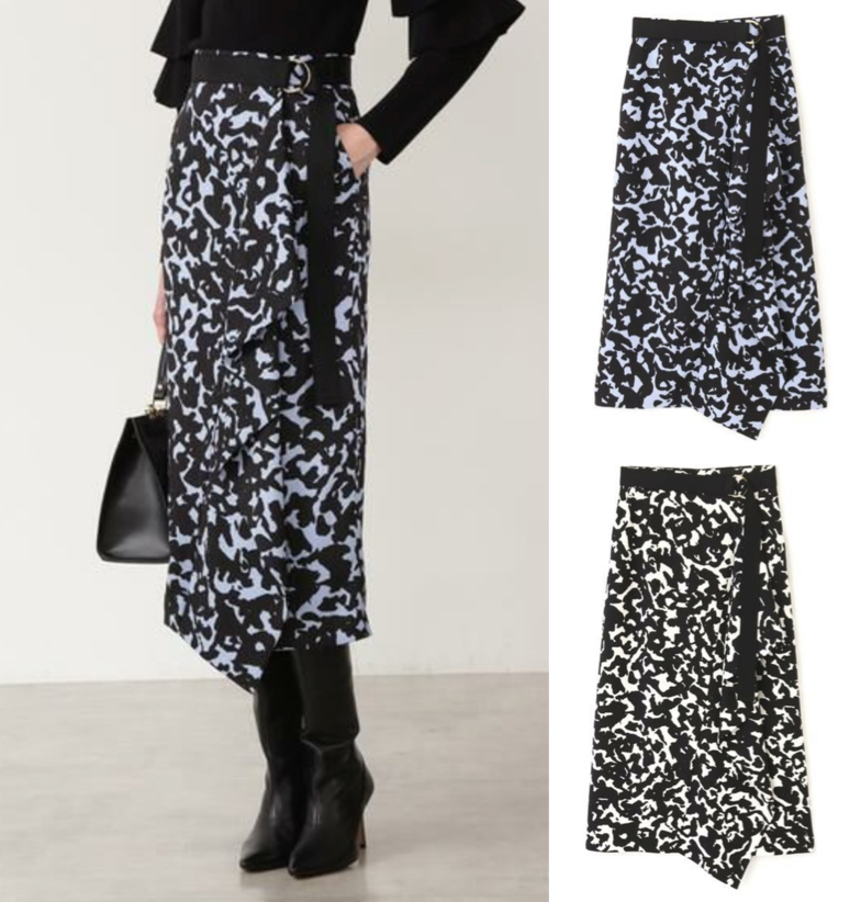 PINKY & DIANNE(ピンキーアンドダイアン)ブラックのアニマルプリントスカート