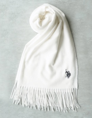 U.S. POLO ASSN.（ポロ）ホワイトのマフラー