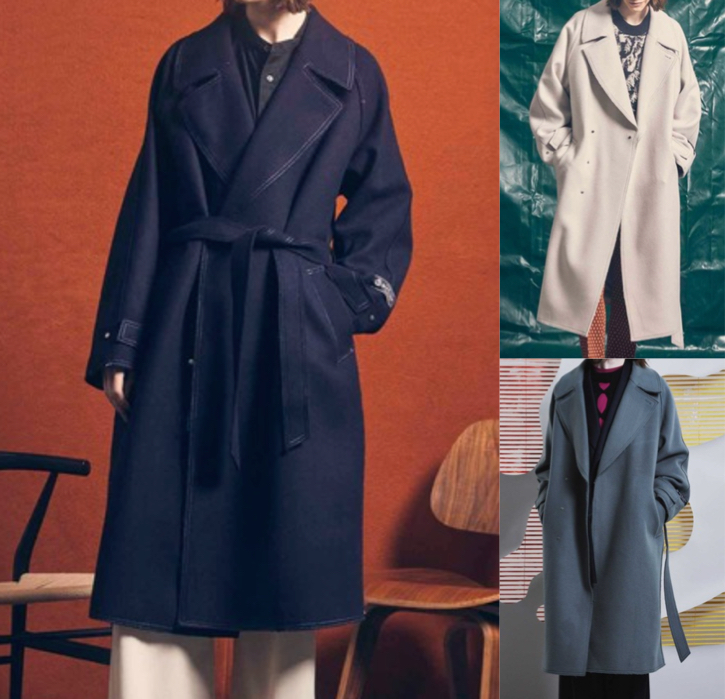 MAISON SPECIAL（メゾンスペシャル）チャコールグレーのステッチコート