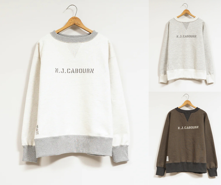 Nigel Cabourn（ナイジェルケーボン）アイボリーのロゴスウェット