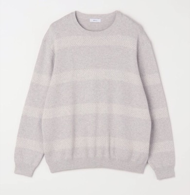 SHIPS any（シップス）グレーのボーダーニット