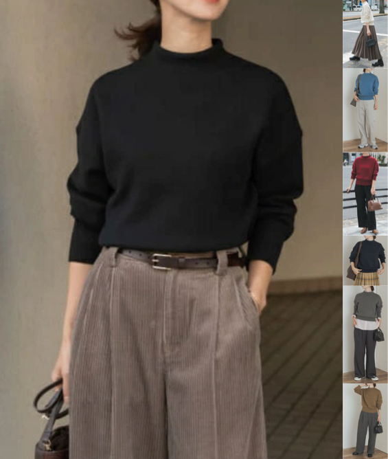 urban-researchブラックのボトルネックニット