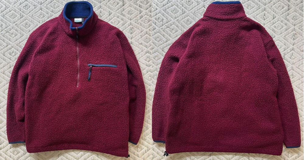 L.L.Bean 赤いフリースプルオーバー