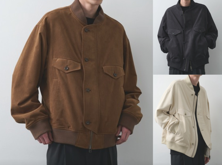 UJOH HOMME(ウジョーオム)ブラウンのジップブルゾンジャケット
