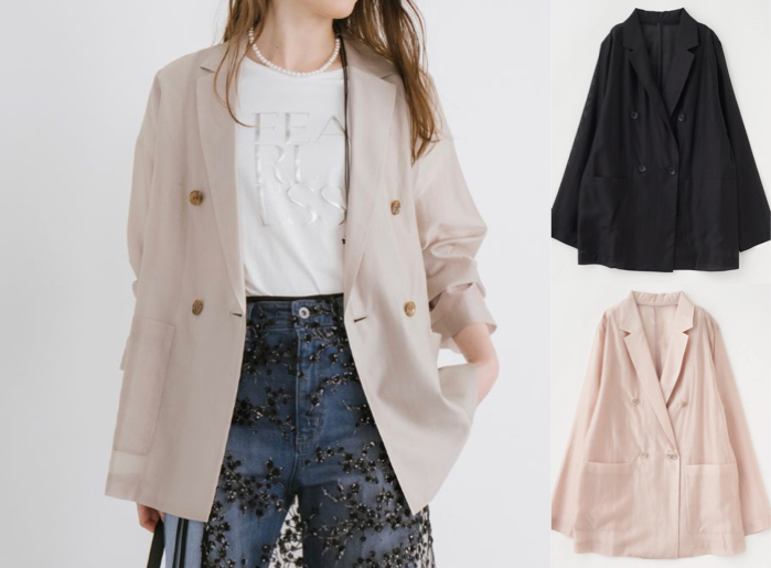 Stola.（ストラ）ベージュのシアーテーラードジャケット