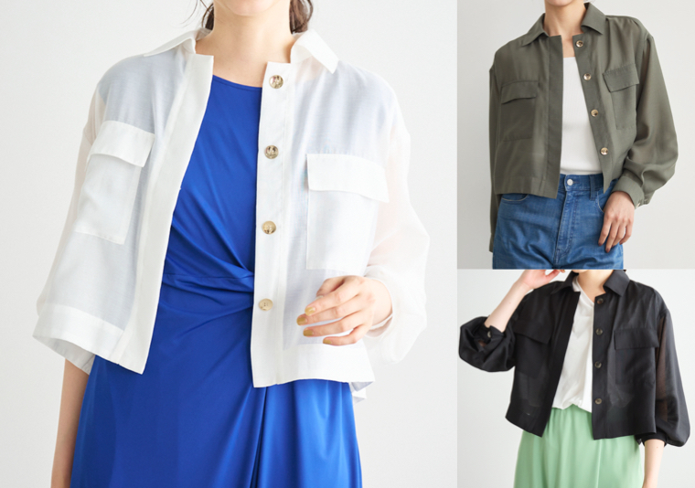 LOUNIE(ルーニィ)
ホワイトのショートシャツブルゾン