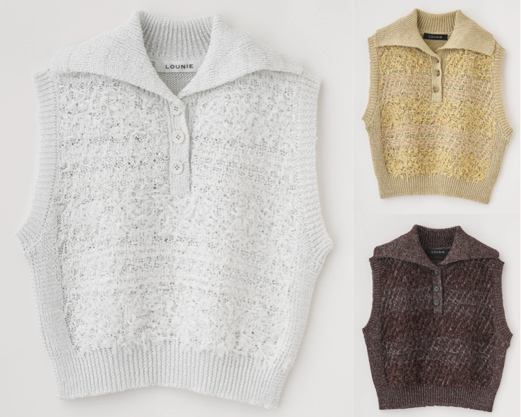 LOUNIE(ルーニィ)ホワイトのノースリニット