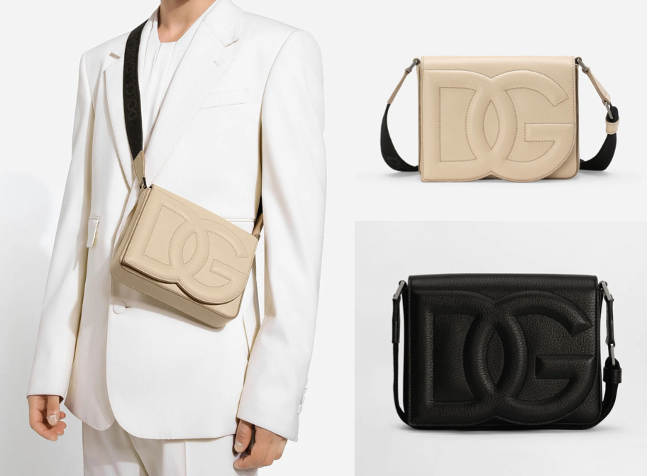 DOLCE & GABBANA（ドルチェアンドガッバーナ）ベージュ系のロゴショルダーバッグ