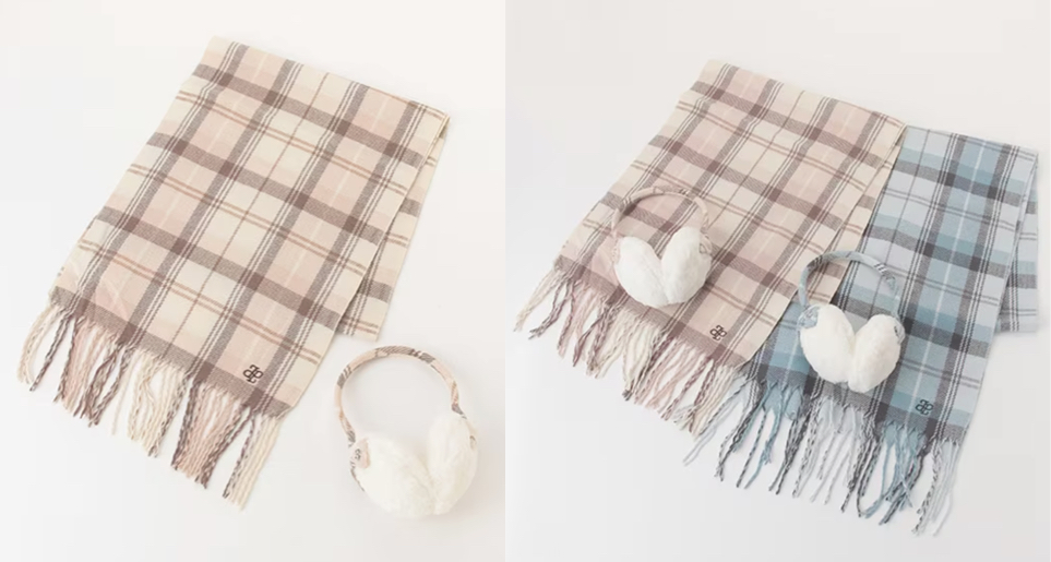 pom ponette juniorチェックマフラー