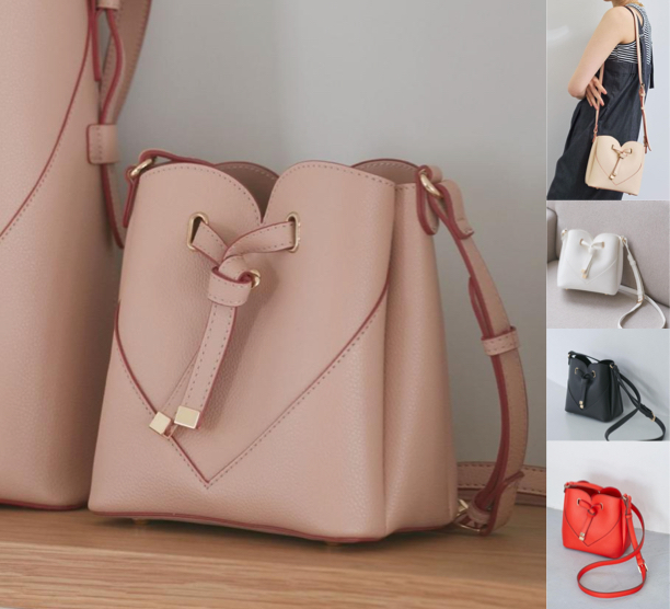 
VIS (ビス)ピンクのハートデザインバッグ