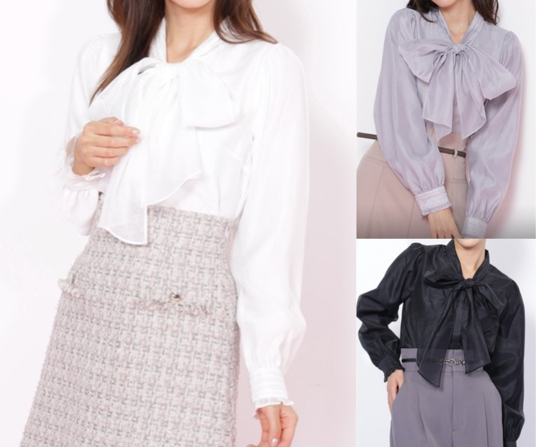 JILL by JILL STUART（ジル バイ ジルスチュアート）ホワイトのリボンブラウス