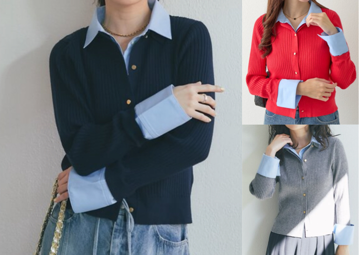 La boutique BonBon（ラブティックボンボン）ネイビーのカーディガン