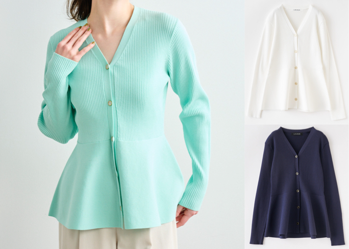 LOUNIE（ルーニィ）ミントグリーンのVネックカーディガン