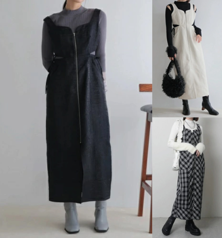 LADYMADE（レディメイド）ブラックのジップ&リボンジャンスカ