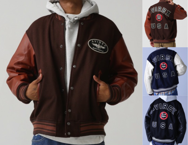 AVIREX（アヴィレックス）ブラウンのスタジャン