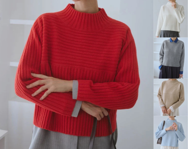 ROPÉ PICNIC(ロペピクニック)赤いハイネックニット