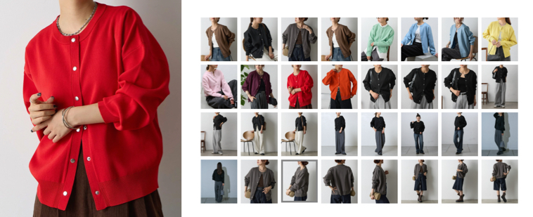 COLONY 2139レッドのカーディガン